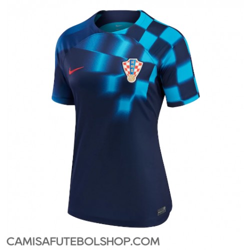 Camisa de time de futebol Croácia Replicas 2º Equipamento Feminina Mundo 2022 Manga Curta